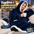 Duks Hoodie - Mekani plišani duks-ćebe sa kapuljačom - Teget