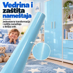 Sjajna vinil tapeta za nameštaj dečije sobe - Nežna plava dezen 2m rolna
