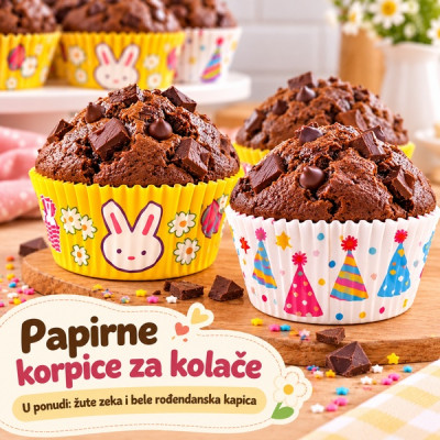 MuffinCup - Papirne korpice za kolače i mafine 100 kom