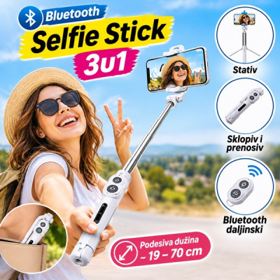 Bluetooth Selfie stick - 3u1 štap za savršeni selfie