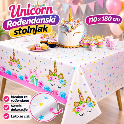 Unicorn rođendanski stolnjak za zabave 110x180cm
