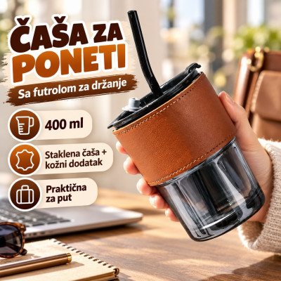 Čaša za poneti - sa futrolom za držanje