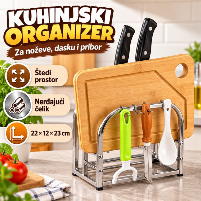 Kompaktni kuhinjski organizer za noževe i dasku