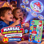 Patrolne Šape Maršal Projektor - Dečiji Digitalni Sat sa 24 Projekcije Patrolnih Šapa