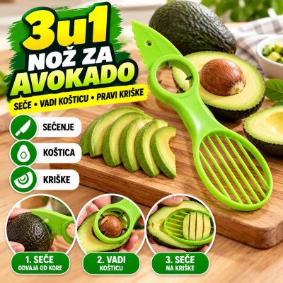 3u1 nož za avokado - odvaja od kore, seče na komade i vadi košticu