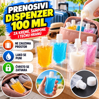 Prenosivi dispenzer za kreme, sampone ili tečnu hranu od 100 ML