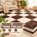 Mekana i udobna podna podloga u obliku kocke u braon boji