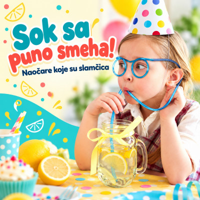Zabavne naočare - slamčica za sok