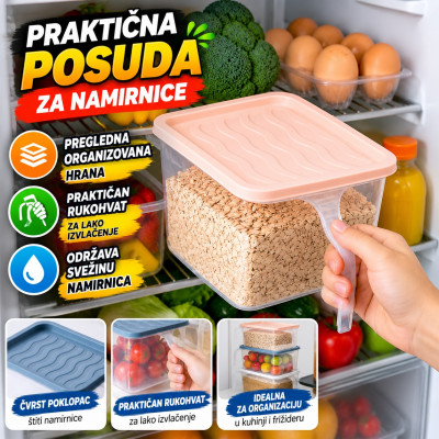 Transparentna posuda sa rukohvatom za namirnice - 1,5L
