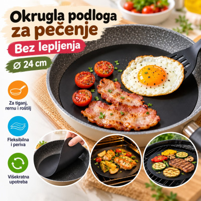 Okrugla podloga za pečenje u tiganju bez lepljenja