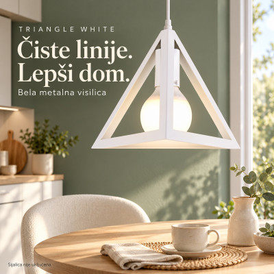 Triangle White - moderna metalna visilica trouglastog izgleda