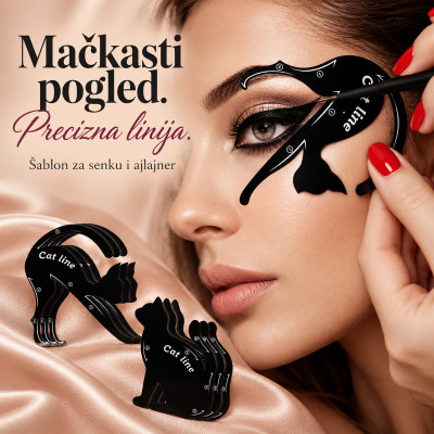 Cat line - Šablon za precizno nanošenje senke i ajlajnera u obliku mace
