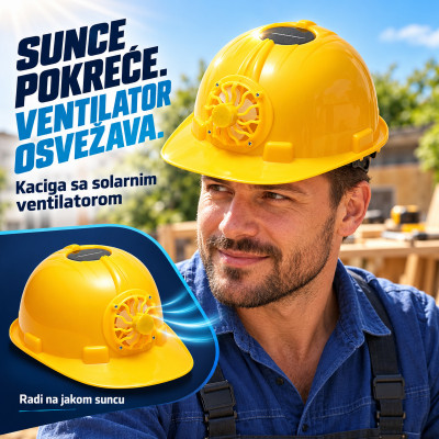 Građevinska kaciga sa ventilatorom