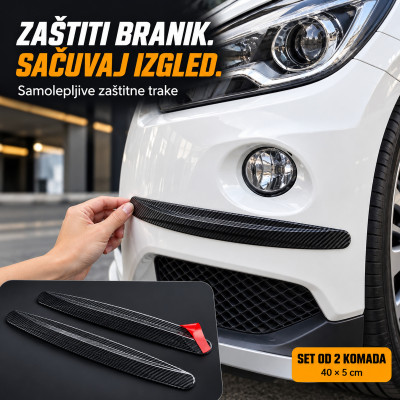 Set od 2 zaštitne trake za branik - spas od ogrebotina i ulubljenja na kolima