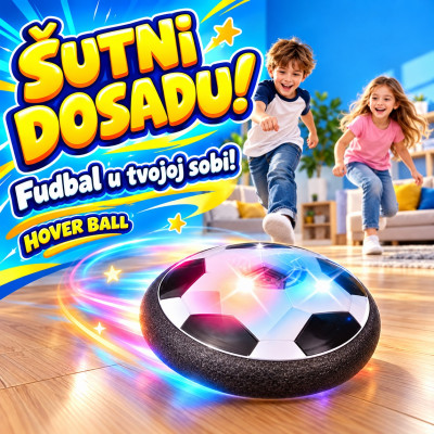 Hover Ball crno-bela lebdeća fudbalska lopta za najbolju igru u kući