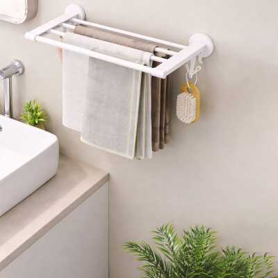 Elegantna polica i držač peškira za kupatilo - BELA BOJA