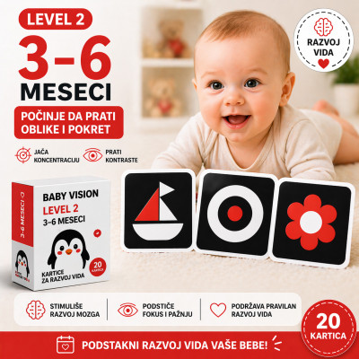 Baby Vision level 2 - trobojne kartice za bebe (3-6 meseci)