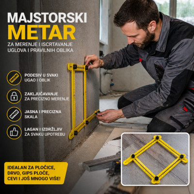 Majstorski metar za merenje i iscrtavanje uglova i pravilnih oblika