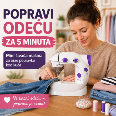Mini šivaća mašina za brze popravke odeće – 2 brzine