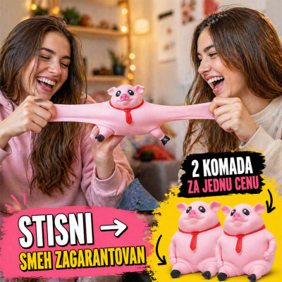 2 x Prasence koje topi stres za 5 sekundi - Pink Piggy - 2 komada!
