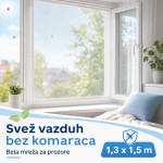 Bela mreža za prozor protiv komaraca 1,3 x 1,5 m