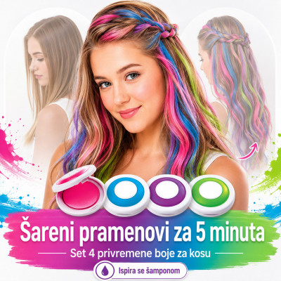 Magične boje za kosu – set 4 privremene boje