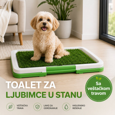 Higijenski toalet za ljubimce sa veštačkom travom za pse i mačke – za stan i terasu