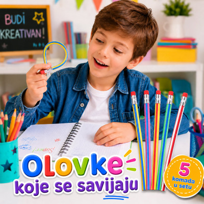 Set od 5 magičnih savitljivih olovaka za decu – Šarene Flexi Pencil olovke