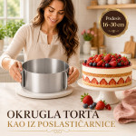 Okrugli podesivi kalup od inox-a za spremanje poslastica i jela