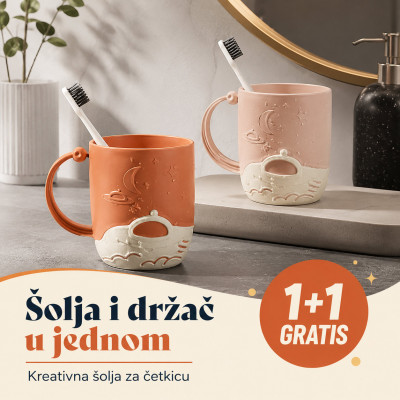 1+1 GRATIS Kreativna šolja za piće i odlaganje četkice za zube