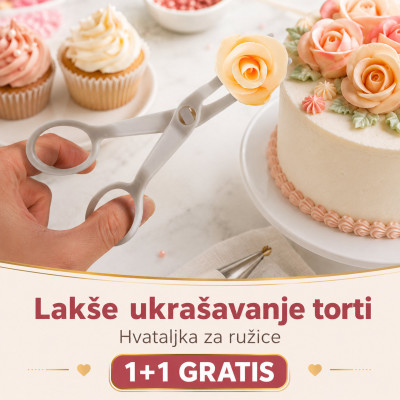 1+1 GRATIS Hvataljka za ružice - makaze za lakše ukrašavanje torti