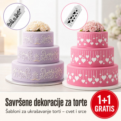 1+1 GRATIS Dekorativni šablon za savršene torte
