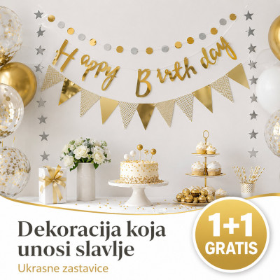 1+1 GRATIS Ukrasne zastavice za dekoraciju prostora