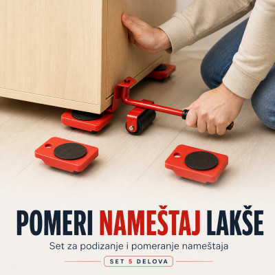Set sa točkićima za lakše pomeranje nameštaja – PODIGNI, POSTAVI, POMERI