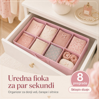 Organizer za fioku 8 pregrada – za donji veš, čarape i sitnice