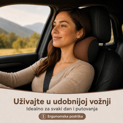 Memory Foam jastuk za vrat - ergonomska podrška za vožnju