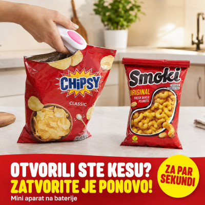 Mini aparat za zatvaranje otvorenih kesa – na baterije