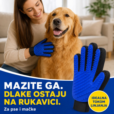 Rukavica za češljanje i uklanjanje viška dlake pasa i mačaka – True Touch