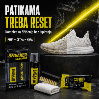 Komplet za čišćenje patika penom – četka, krpa i maramice