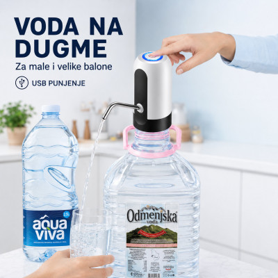 Električna pumpa za balone i flaše za vodu 1,5–18,9 L – USB punjenje