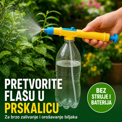 Ručna prskalica za plastične flaše – podesiva maglica i mlaz