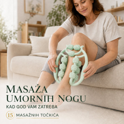 Ručni kružni masažer sa 15 rotirajućih točkića za noge i ruke