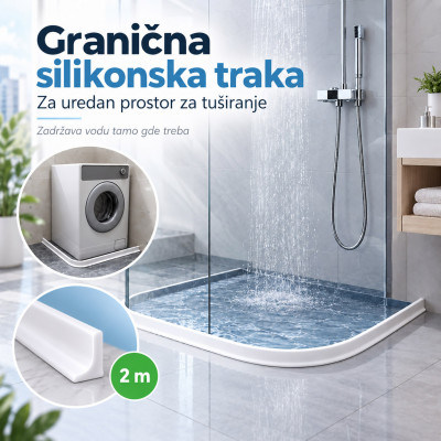 Granična silikonska traka za kreiranje prostora za tuširanje - 2 metra