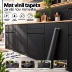 Mat vinil tapeta za nameštaj -  Mat crna 2m rolna