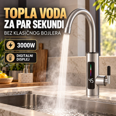RY-019 INOX slavina sa protočnim bojlerom 3000W i digitalnim prikazom temperature