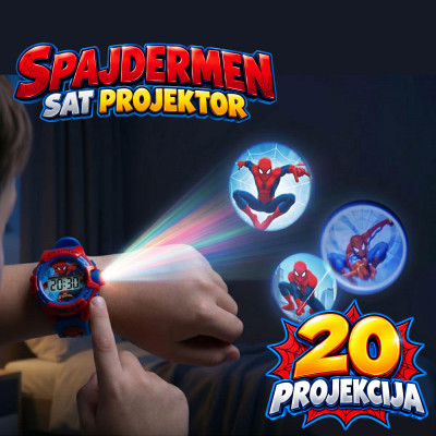 Spajdermen Digitalni Projektor za Dečake - Sat sa 20 LED Projekcija