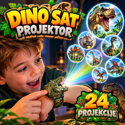 Dino Projektor - Dečiji Digitalni Sat sa 24 Projekcije Dinosaurusa