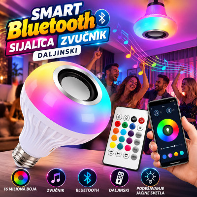 Smart bluetooth sijalica zvučnik + daljinski