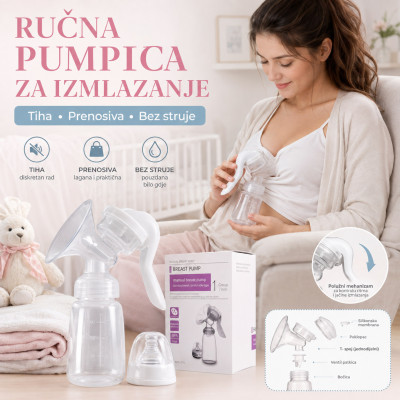 Prenosiva ručna pumpica za izmlazanje mleka – bez struje