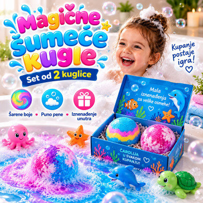 Magične Šumeće Kuglice za kupanje sa iznenađenjem – Set od 2 kom